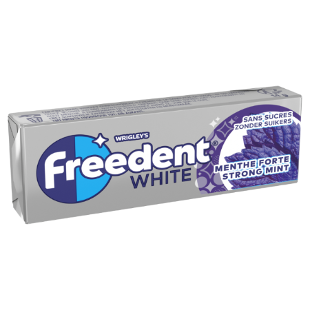 White chewing-gums menthe forte sans sucres étui de 10 dragées - FREEDENT
