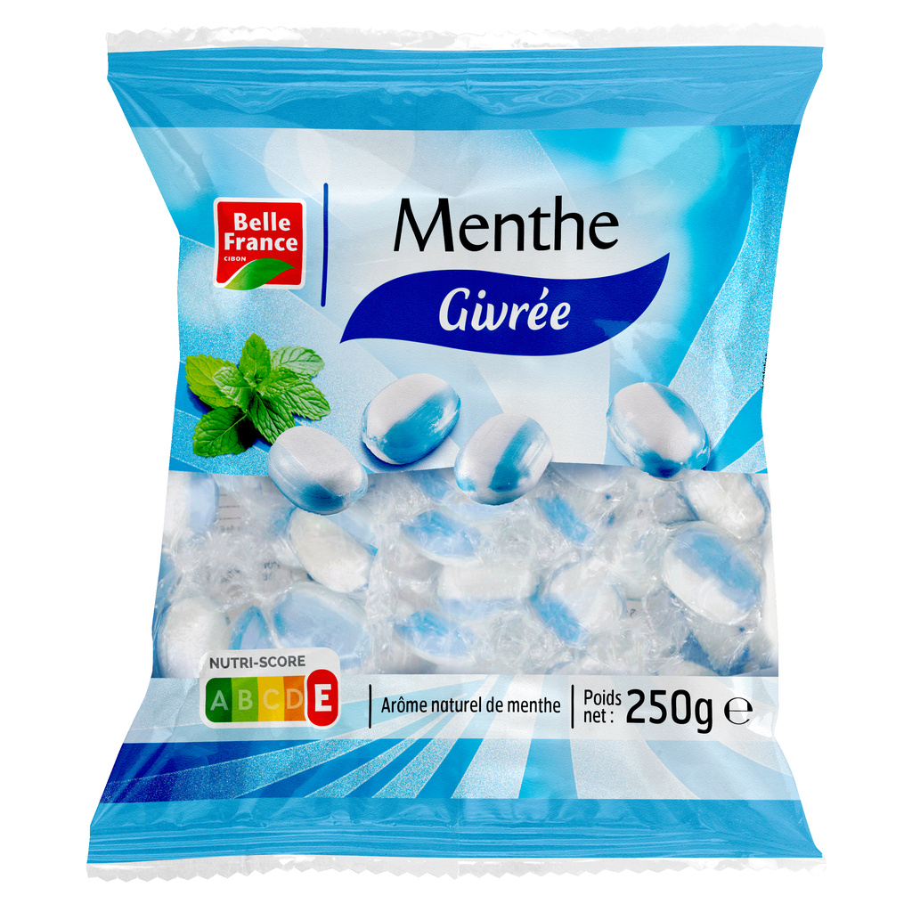 Belle France Sachet De Bonbons Menthe Givrée Rayés 250g - BELLE FRANCE