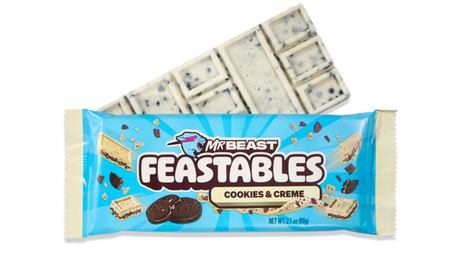 Tablette de Chocolat Blanc Cookies et Crème 60g - FEASTABLES