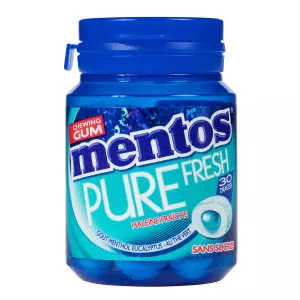 Chewing gum pure fresh goût menthol eucalyptus sans sucres x30 - MENTOS