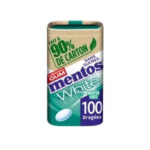White Menthe Verte . Boîte Carton De 100 Dg - MENTOS