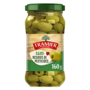 Olives Vertes de Variété ManzanilLa Sans Résidus, 160g - TRAMIER