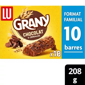 Barres de céréales au chocolat x10 208 g - GRANY
