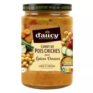 Curry De Pois Chiches Aux épices Douces 380g - D'aucy