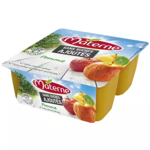 Apple compote without added sugar 4x100g - MATERNE