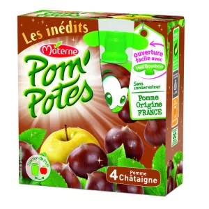 Gourdes pomme & châtaigne 4x90g - POM' POTES