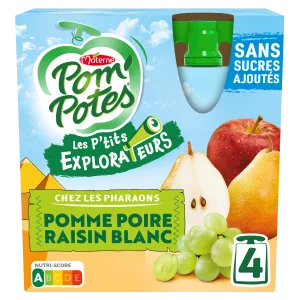 Les P'tits Explorateurs Appel Peer Witte Druivencompote 4x90g - POM' POTES