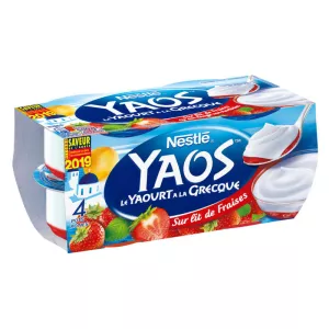Yaourt à la grecque sur lit de fraise 4x125g - NESTLÉ