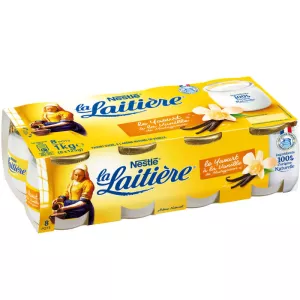 Yaourt au lait entier vanille 8x125g - LA LAITIERE
