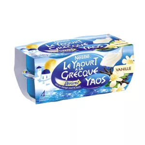 Yaourt à la grecque saveur vanille 4x125g - YAOS