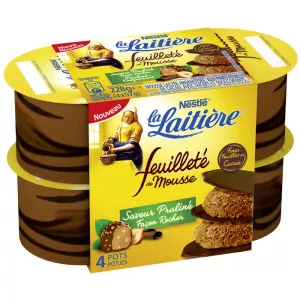 Massa folhada de iogurte com sabor a praliné x4 La Laitière - NESTLE