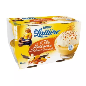 Île flottante aux éclats de caramel 4x100g - LA LAITIÈRE