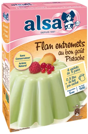 Préparation flan entremet pistache 180g - ALSA