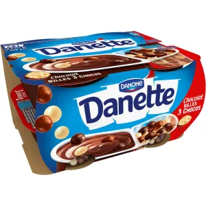 Yaourt Pop Choco 3 Chocolats Danette 4x11 - DANONE