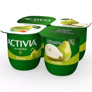 Yaourt aux fruits bifidus poire 4x125g - ACTIVIA