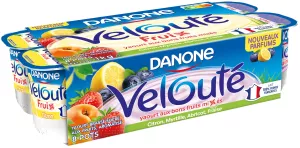 Yaourt aux fruits brassé citron myrtille abricot fraise velouté fruix 8x125g - DANONE