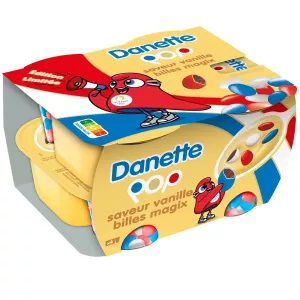 Crème dessert vanille avec billes chocolat 4x120g - DANETTE