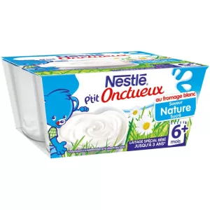Dessert bébé saveur nature 6+ mois 4x100g - NESTLE