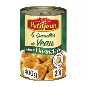 Plat cuisiné quenelles de veau sauce financière 400g - PETIT JEAN
