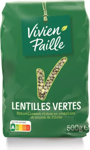 Lentilles vertes 500g- VIVIEN PAILLE