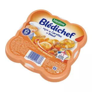 Plat bébé carottes/bœuf 12+ mois 230g - BLEDINA