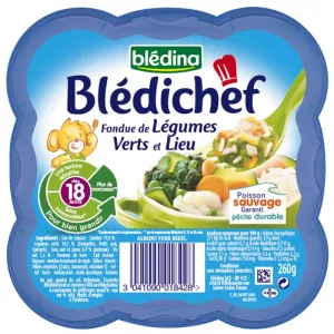 Plat bébé fondue de légumes & lieu 260g - BLEDINA
