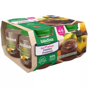 Pots pommes/pruneaux dès 4mois 4x130g - BLEDINA