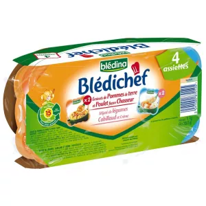 Plat bébé diverses saveurs dès 15 mois 4x250g - BLEDINA