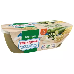 Pots courgettes/pâtes/ merlu dès 8mois 2x200g - BLEDINA