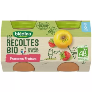 Compotes pommes fraises BIO dès 6 mois 2x130g - BLEDINA