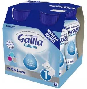 Lait bébé Calisma prêt à l'emploi 0-6 mois 4x200ml - GALLIA