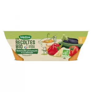 Plat bébé BIO ratatouille provençale & semoule dès 8 mois 2x200g - BLEDINA