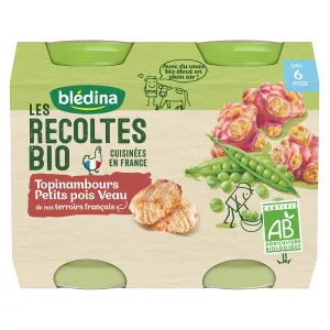 Petits pots BIO topinambours/ petits pois/ veau dès 6mois 2x200g - BLEDINA