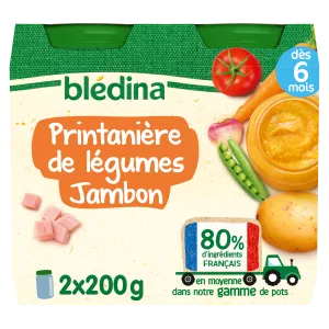 6か月分の生ハム野菜の小さな春のベビーポット 2x200g - BLEDINA