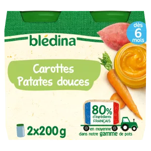 Petit pot bébé dès 6 mois carottes patates douces 2x200g - BLEDINA