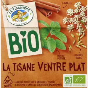 Biologische kruidenthee met platte buik, x20 - LA TISANIERE