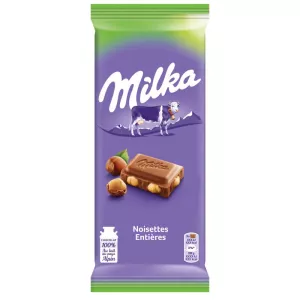 Tablette de chocolat au lait noisettes entières 200g - MILKA
