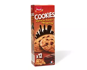 Cookies Nougatine & Pépites De Choc - 12 Biscuits 200g - Poult