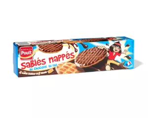 Sablés Standard Nappés Chocolat Lait - 4 Pochons De 5 Biscuits 200g - Poult