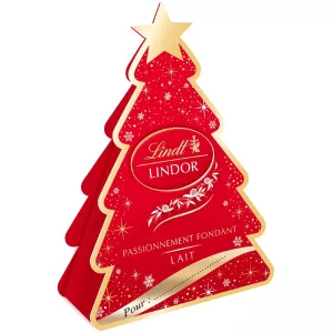 Lindor coffret sapin de Noël avec étiquette cadeau chocolat au lait 37 g - LINDT