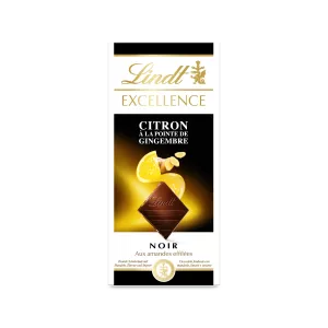 Tablette De Chocolat  Excellence Noir Citron à La Pointe De Gingembre   100 G - LINDT