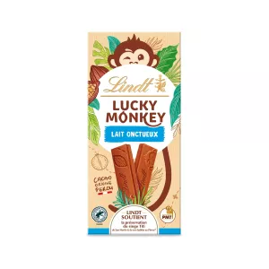 Tablette De Chocolat Lait Onctueux Lucky Monkey 100g - LINDT
