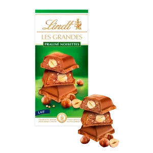 Tablette De Chocolat  Les Grandes Praliné Lait Noisettes  225 G - LINDT