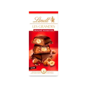 Tablette De Chocolat  Les Grandes Praliné Noir Noisettes  225 G - LINDT