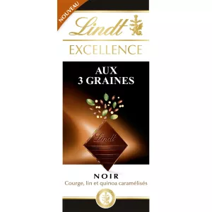 Tablette De Chocolat  Excellence Noir Aux Trois Graines   100 G - LINDT