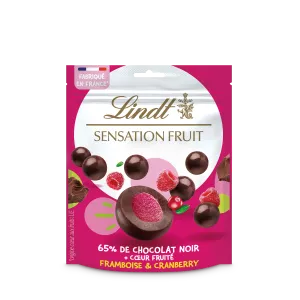 Confiserie De Chocolat Noir Framboise & Cranberry Sensation Fruit 160g - LINDT