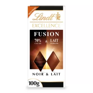 Tablette De Chocolat  Excelence Fusion Noir 70% Cacao & Lait Extra Fin 100g - LINDT