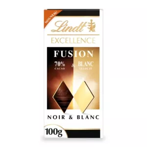 Tablette De Chocolat  Excellence Noir 70% Ccao & Blanc Velouté 100g - LINDT