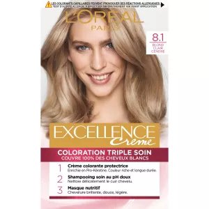 Coloration Cheveux 8.1 Blond Clair Cendré excellence - L'OREAL