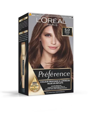 Coloration Cheveux Permanente 5.0 Bruges Châtain Clair préférence - L'OREAL